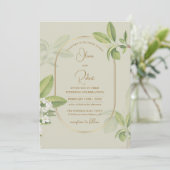 Waterverf lente witte kersenbloesem bruiloft kaart (Staand voorkant)