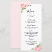 Waterverf lente / zomer bruiloftsmenu met bloemen menu (Voorkant / Achterkant)