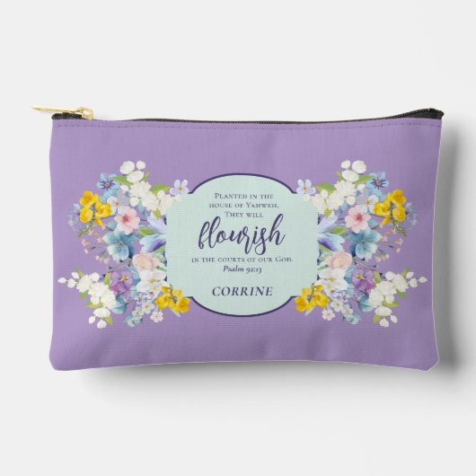 Waterverf lentebloemen Bijbelvers gepersonaliseerd Etui (Voorkant)