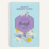 Waterverf lentebloemen Bijbelvers gepersonaliseerd Notitieboek (Voorkant)