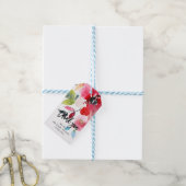 Waterverf lentebloemen dank u cadeaulabel (Met Touw)