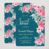 Waterverf Lentebloemen Groen Zoet 16 Kaart (Voorkant / Achterkant)