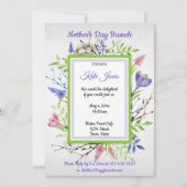 Waterverf, Lentebloemen, Moederdag Brunch Kaart (Voorkant)