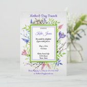 Waterverf, Lentebloemen, Moederdag Brunch Kaart (Staand voorkant)