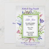 Waterverf, Lentebloemen, Moederdag Brunch Kaart (Voorkant / Achterkant)