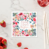 Waterverf lentebloemen, rode ombre servet (Insitu)