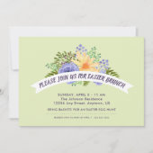 Waterverf lentebloemen stijlvolle paasbrunch kaart (Voorkant)