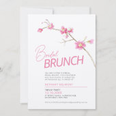 Waterverf lentebloesem roze bruids brunch kaart (Voorkant)