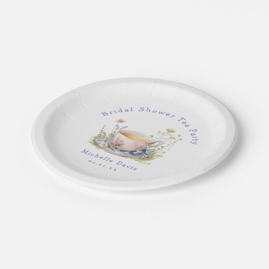 Waterverf Lentebruiloft Thee Party Papieren Bordje (Gekanteld)