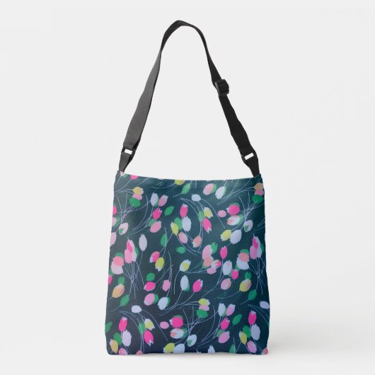 Waterverf lenteguin tuinbloemen crossbody tas (Achterkant)