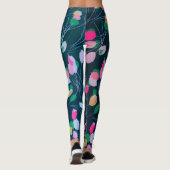 Waterverf lenteguin tuinbloemen leggings (Achterkant)