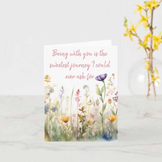 Waterverf Lentemix Bloemen Elke Feest Kaart (Gele Bloem)