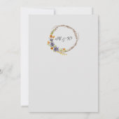 Waterverf lentesbloemen behalve de datumkaart kaart (Achterkant)