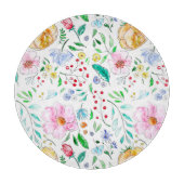 Waterverf lentesbloemen cloth placemat snijplank (Voorkant)