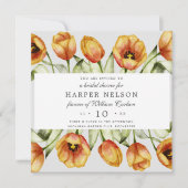 Waterverf lentesbloemen tulpen vrijgezellenfeest kaart (Voorkant)