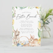 Waterverf lentesbunnies Pasen Brunch Kaart (Staand voorkant)
