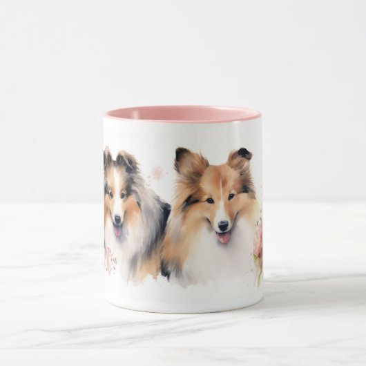 Waterverf lenteshokken mok (Midden)