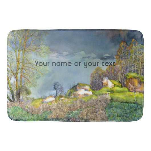 Waterverf lentesonstorm schilderen badmat (Voorkant)