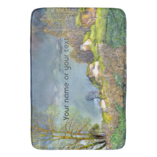 Waterverf lentesonstorm schilderen badmat (Voorkant Verticaal)