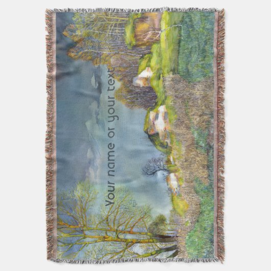 Waterverf lentesonstorm schilderen deken (Voorkant Verticaal)