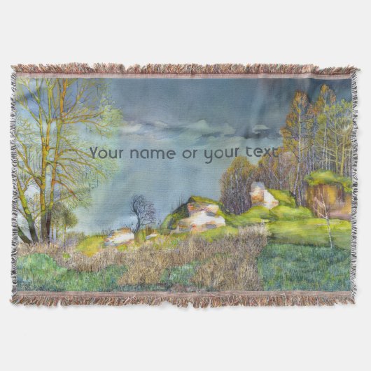 Waterverf lentesonstorm schilderen deken (Voorkant)