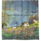 Waterverf lentesonstorm schilderen douchegordijn (Voorkant)