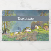 Waterverf lentesonstorm schilderen likeurfles etiket (Enkel label)