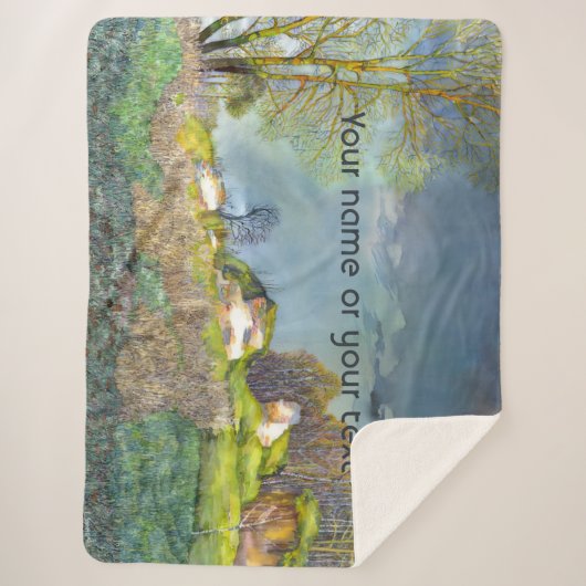 Waterverf lentesonstorm schilderen sherpa deken (Voorkant)