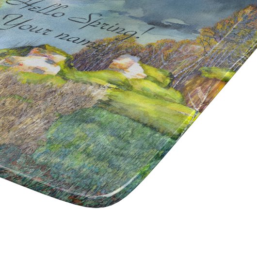 Waterverf lentesonstorm schilderen snijplank (Hoek)