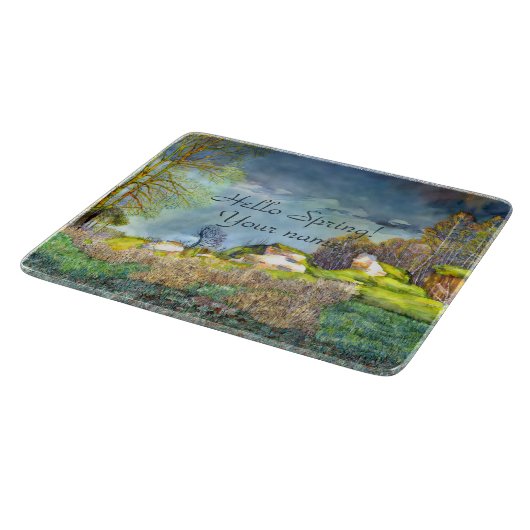 Waterverf lentesonstorm schilderen snijplank (Hoek)