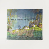 Waterverf lentesonstorm schilderen wandkleed (Voorkant (horizontaal))