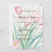 Waterverf lentetulpen, huwelijksuitnodiging kaart (Voorkant)