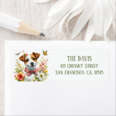 Waterverf Lenteveld van Bloemen Jack Russell - Etiket (Insitu)