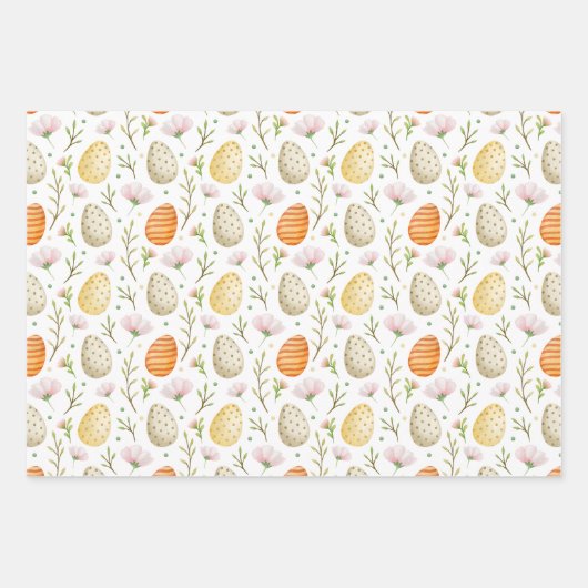 Waterverf lentevloerbundeleieren  Pasen Inpakpapier Vel (Voorkant 3)