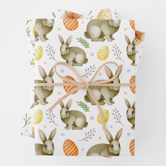 Waterverf lentevloerbundeleieren Pasen Inpakpapier Vel (In situ)