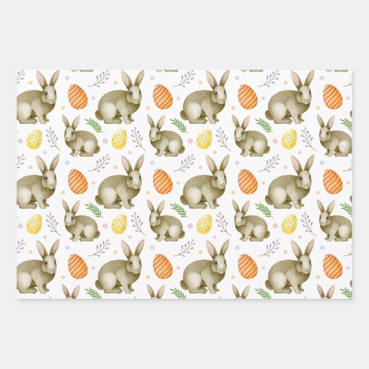 Waterverf lentevloerbundeleieren  Pasen Inpakpapier Vel (Voorkant)