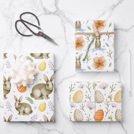 Waterverf lentevloerbundeleieren  Pasen Inpakpapier Vel (Voorkant)