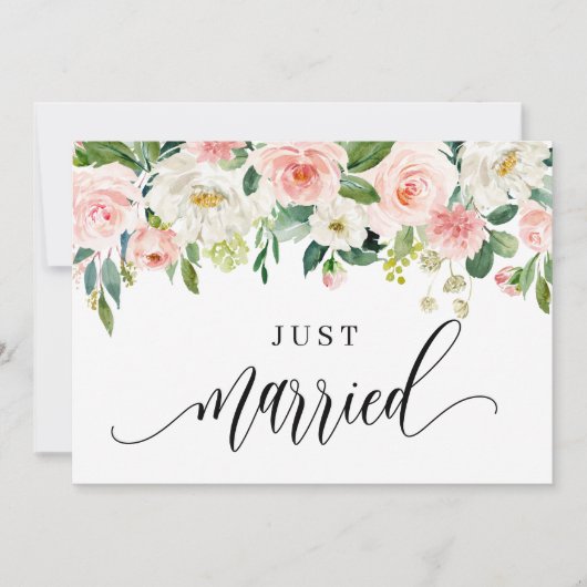 Waterverf  lentevloeren gewoon getrouwd aankondiging (Voorkant)