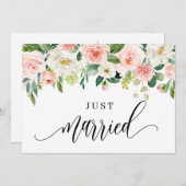 Waterverf  lentevloeren gewoon getrouwd aankondiging (Voorkant / Achterkant)