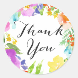 Waterverf lentevloeren met veel dank Sticker