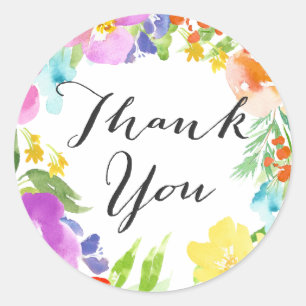 Waterverf lentevloeren met veel dank Sticker