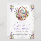 Waterverf lentevloeren paasmandje Brunch Kaart (Voorkant)