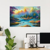 Waterverf Lentlandschap Poster (Thuiskantoor)