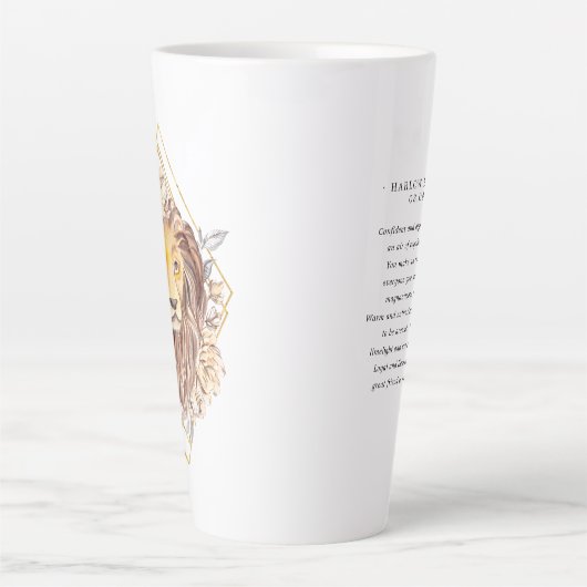 Waterverf Leo Astrology Zodiac Sign | Monogram Latte Mok (Voorkant)