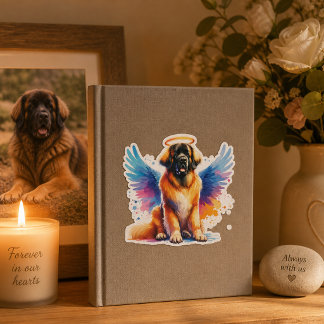 Waterverf Leonberger Hond Engel Sticker