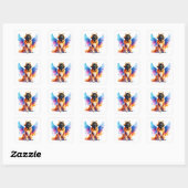 Waterverf Leonberger Hond Engel Vierkante Sticker (Vel)