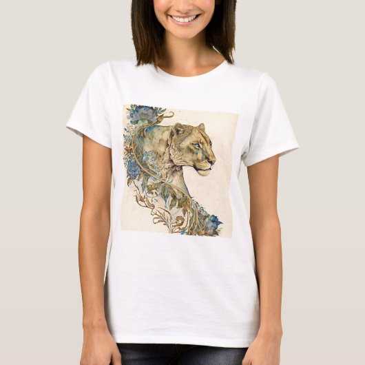 Waterverf Leoness 1 T-shirt (Voorkant)