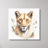 Waterverf Leoness Canvas Afdruk (Voorkant)