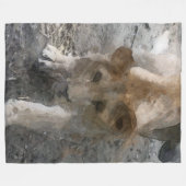 Waterverf Leoness Fleece Deken (Voorkant (Horizontaal))