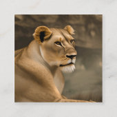 Waterverf Leoness Vierkante Visitekaartje (Voorkant)